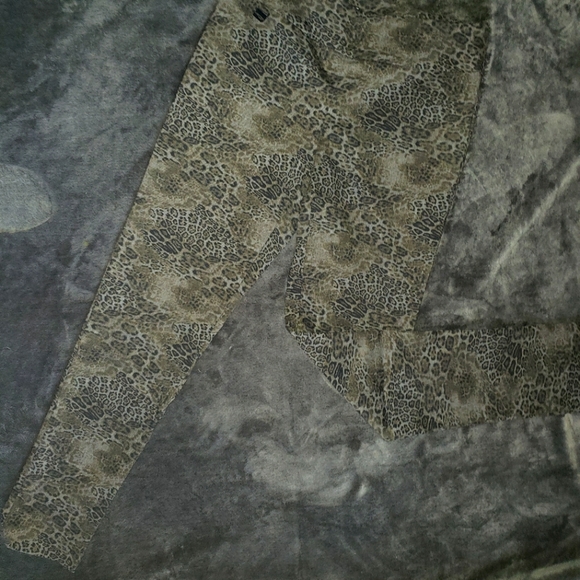 Dark Gray Cheetah Print Slacks - Picture 2 of 2